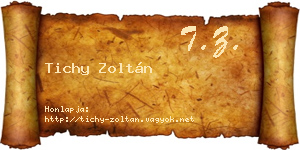 Tichy Zoltán névjegykártya