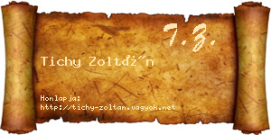 Tichy Zoltán névjegykártya